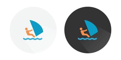 surfing ikon, sommar vatten sport, vatten hav sport surfing, vindsurfing Flott kajak ikon, surfing logotyp färgrik vektor ikoner