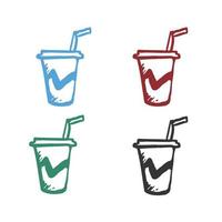 soda dryck, kall dryck, dryck vektor ikoner i flera olika färger