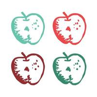 äpple frukt ikon, äpple ikon, äpple frukt logotyp vektor ikoner i flera olika färger