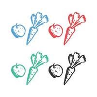 Gemüse und Früchte Symbol, Früchte und Gemüse, organisch Früchte und Gemüse Logo Vektor Symbole im mehrere Farben