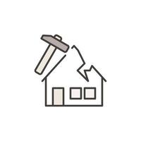 Dach Reparatur und Installation Vektor Haus Konzept farbig Symbol