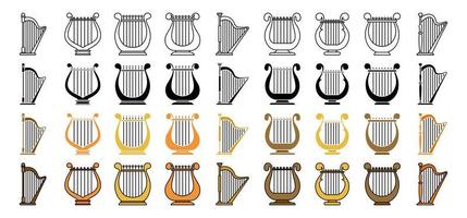 Sammlung von Design Elemente zum Harfe vektor