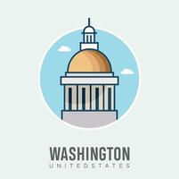 USA huvudstad byggnad ikon Washington design vektor stockillustration. USA resor och attraktioner, landmärken och turism