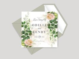 schöne Blumen hand gezeichnete Hochzeitseinladungskarten vektor