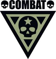 Militärzeichen mit Schädel im Dreieck, Grunge Vintage Design T-Shirts vektor