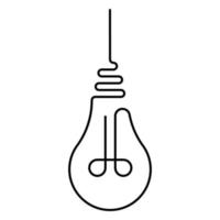 hängande glödande ljus Glödlampa är dragen med ett linje, de vektor ljus Glödlampa med ett linje är en symbol ljus värme och färsk idéer