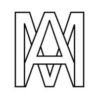 Logo Zeichen Bin, ma Symbol Zeichen interlaced Briefe A, m Vektor Logo Bin, ma zuerst Hauptstadt Briefe Muster Alphabet A, m