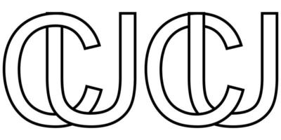 logotyp tecken uc, cu ikon tecken två interlaced brev u, c vektor logotyp uc, cu först huvudstad brev mönster alfabet u, c