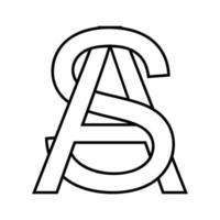 logotyp tecken som, sa ikon tecken interlaced brev som vektor logotyp som, sa först huvudstad brev mönster alfabet en, s