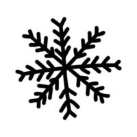 hand dragen ny år och jul snöflingor. firande klotter illustration vektor