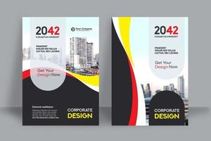 Stadt Hintergrund Business Book Cover Design-Vorlage vektor