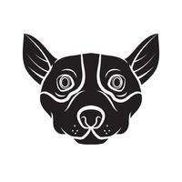 Hund Kopf schwarz Vektor Illustration