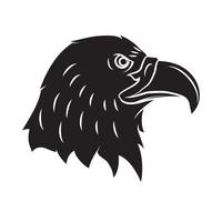 Krähe Kopf schwarz Vektor Illustration