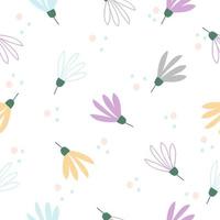sömlös hand dragen pastell blommig mönster bakgrund vektor illustration för mode, tyg, tapeter och skriva ut design