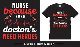 Krankenschwester Typografie Vektor t Hemd Design Vorlage,