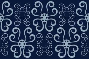 etnisk tyg mönster geometrisk stil. sarong aztec etnisk orientalisk mönster traditionell mörk Marin blå bakgrund. abstrakt, vektor, illustration. använda sig av för textur, kläder, inslagning, dekoration, matta. vektor
