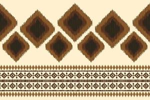 ethnisch Ikat Stoff Muster geometrisch Stil.afrikanisch Ikat Stickerei ethnisch orientalisch Muster Weiß braun Sahne Hintergrund. abstrakt, vektor, illustration. zum Textur, Kleidung, Verpackung, Dekoration, Teppich. vektor