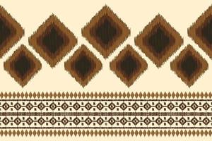 etnisk ikat tyg mönster geometrisk stil.afrikansk ikat broderi etnisk orientalisk mönster vit brun grädde bakgrund. abstrakt, vektor, illustration. för textur, kläder, inslagning, dekoration, matta. vektor