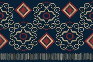 ethnisch Ikat Stoff Muster geometrisch Stil.afrikanisch Ikat Stickerei ethnisch orientalisch Muster Weiß braun Sahne Hintergrund. abstrakt, vektor, illustration. zum Textur, Kleidung, Verpackung, Dekoration, Teppich. vektor