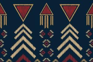 ethnisch Ikat Stoff Muster geometrisch Stil.afrikanisch Ikat Stickerei ethnisch orientalisch Muster Weiß braun Sahne Hintergrund. abstrakt, vektor, illustration. zum Textur, Kleidung, Verpackung, Dekoration, Teppich. vektor