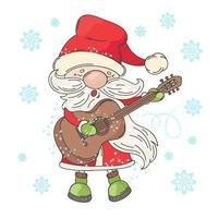 santa musik glad jul musiker vektor illustration uppsättning