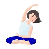 yoga flicka kvinna hälsa vård kondition sport vektor illustration