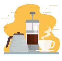 design av kaffebryggningsmetoder vektor