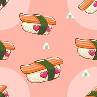 sushi mönster sömlös bakgrund vektor