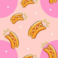 Hotdog Muster nahtlos Hintergrund vektor