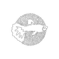 kontinuierlich Kurve Linie Zeichnung von schön Guppy Fisch abstrakt Kunst im Kreis. Single Linie editierbar Schlaganfall Vektor Illustration von süß Guppy Regenbogen Fisch zum Logo, Mauer Dekor, Poster Kunst