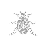 Single einer Linie Zeichnung von süß bunt Käfer abstrakt Kunst. kontinuierlich Linie zeichnen Grafik Design Vektor Illustration von Käfer mit gefaltet Flügel zum Symbol, Symbol, Unternehmen Logo, Poster Mauer Dekor