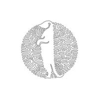 Single lockig einer Linie Zeichnung von komisch Erdmännchen abstrakt Kunst. kontinuierlich Linie zeichnen Grafik Design Vektor Illustration von Allesfresser Säugetier zum Symbol, Symbol, Unternehmen Logo, Poster Mauer Dekor