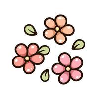 söt blommor tecknad serie illustration. trädgårdsarbete jordbruk lantbruk ClipArt. vektor