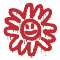 Sonnenblume Emoticon Graffiti mit rot sprühen Farbe vektor