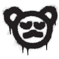 Emoticon Graffiti Panda mit schwarz sprühen Farbe vektor