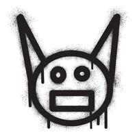 uttryckssymbol graffiti panda med svart spray måla. vektor