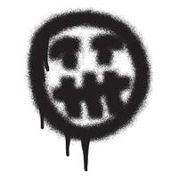 unheimlich Emoticon Graffiti mit schwarz sprühen malen. vektor