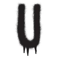 graffiti font alfabet u med svart spray måla. vektor illustration.