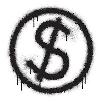 dollar mynt symbol ikon med svart spray måla vektor