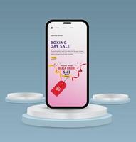 realistisch Boxen Tag Verkauf Telefon Hintergrund mit Vektor Design