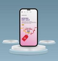 realistisk boxning dag försäljning telefon bakgrund med vektor design