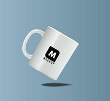 Keramik Kaffee Tasse Becher Attrappe, Lehrmodell, Simulation Design mit ein Hintergrund vektor