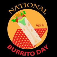 National Burrito Tag Zeichen vektor