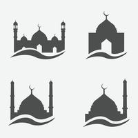 islamisch Logos von Moschee minimalistisch islamisch Logos von Moschee und islamisch die Architektur vektor