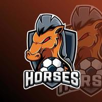 hästar fotboll logotyp team bricka vektor