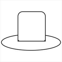 vektor, bild av gammal hatt, svart och vit Färg, med transparent bakgrund vektor