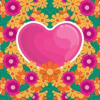 Valentinstag Hintergrund mit schönen Herzen und Blumen. Vektorillustration vektor