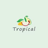 tropisch frisch Früchte Logo Design vektor