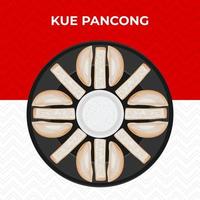 Illustration von Pancong Kuchen auf ein Teller vektor
