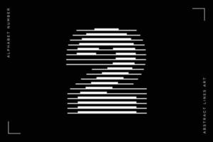 Nummer zwei Logo Linien abstrakt modern Kunst Vektor